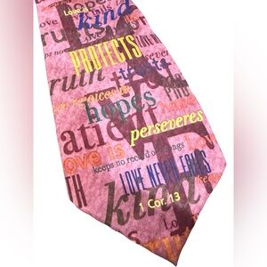 Bible Verse Tie Novelty Multi-Color 100% Silk Wide